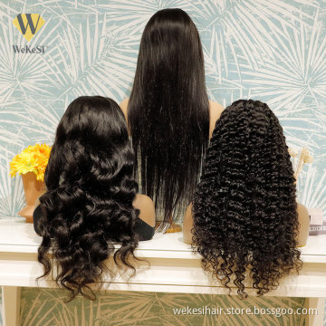 2021 WKS wigs HD Swiss Lace Wig Body Wave 13*4 FrontalBrazilian Hair Real 10a Cuticle Aligned Virgin Body Wave Human Lace Wig
